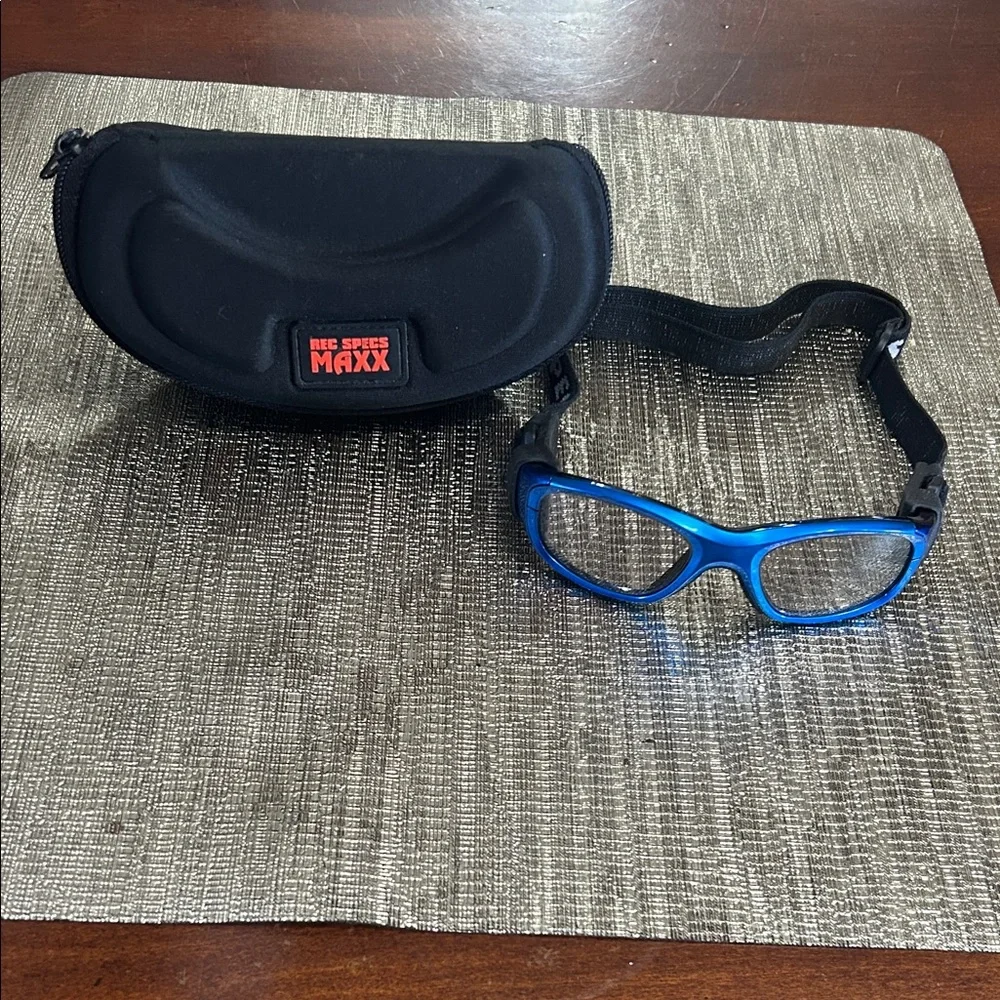 Kids Blue Sport Glasses with Protective Case